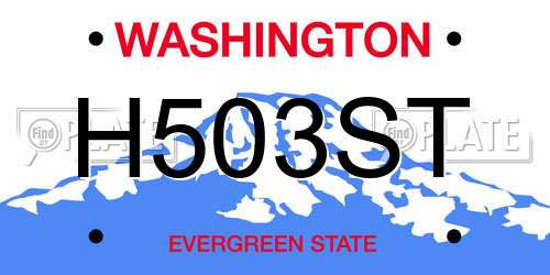 H503ST Washington License Plate