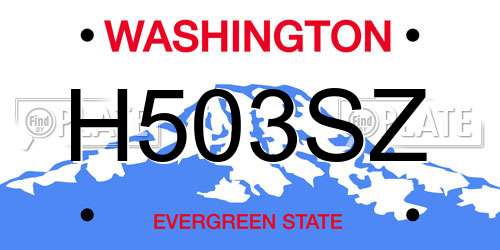 H503SZ Washington License Plate