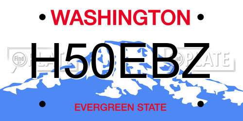 H50EBZ Washington License Plate