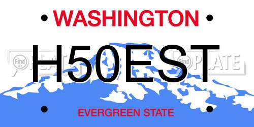 H50EST Washington License Plate