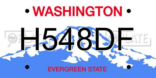 H548DF Washington License Plate