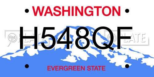 H548QF Washington License Plate