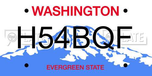 H54BQF Washington License Plate