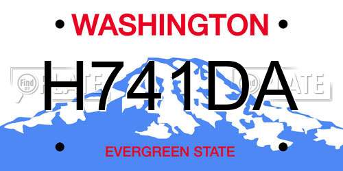 H741DA Washington License Plate