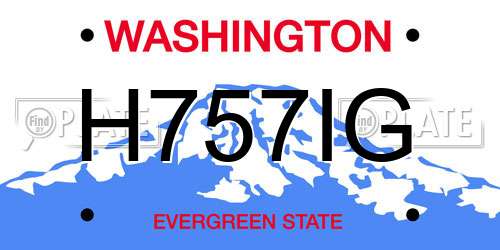 H757IG Washington License Plate