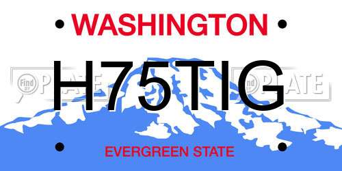 H75TIG Washington License Plate