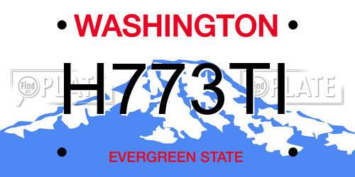 H773TI Washington License Plate