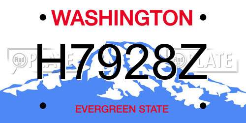 H7928Z Washington License Plate