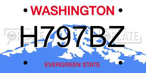 H797BZ Washington License Plate