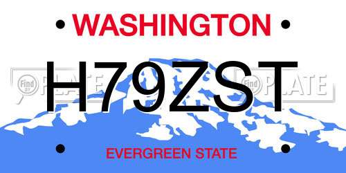 H79ZST Washington License Plate