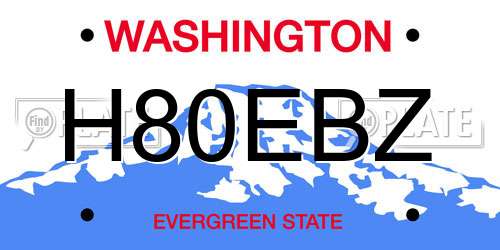H80EBZ Washington License Plate