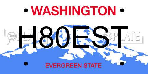 H80EST Washington License Plate