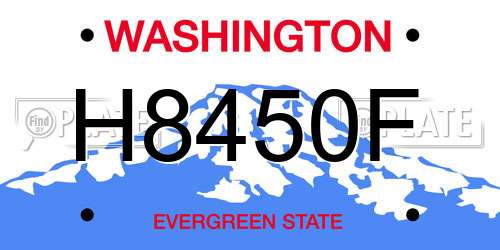 H8450F Washington License Plate