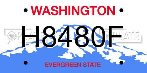 H8480F Washington License Plate