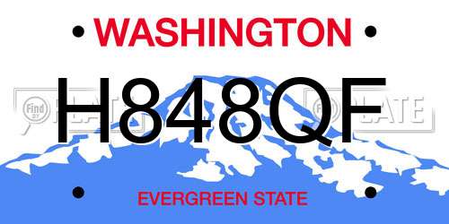 H848QF Washington License Plate
