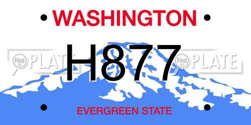 H877 Washington License Plate