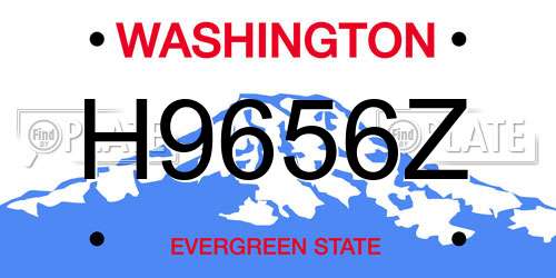 H9656Z Washington License Plate