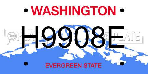H9908E Washington License Plate