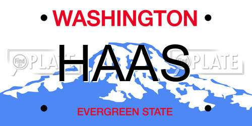 HAAS Washington License Plate