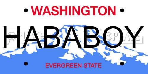 HABABOY Washington License Plate
