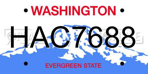 HAC7688 Washington License Plate