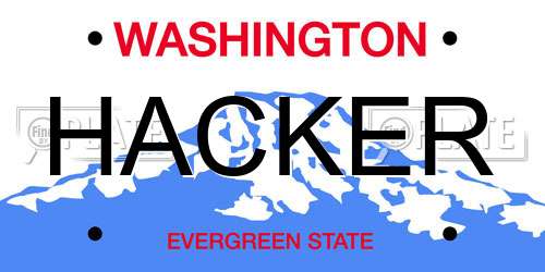 HACKER Washington License Plate