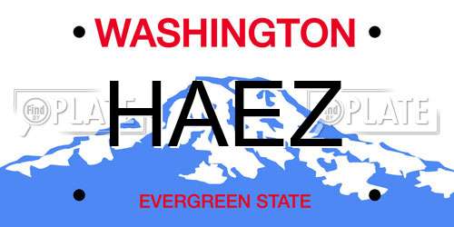 HAEZ Washington License Plate