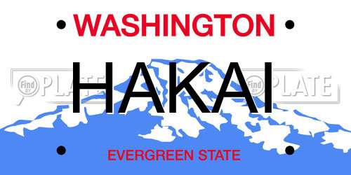 HAKAI Washington License Plate