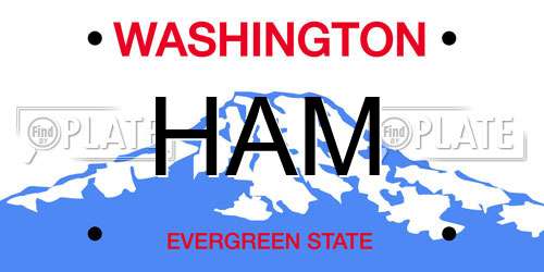 HAM Washington License Plate