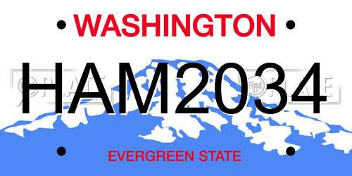 HAM2034 Washington License Plate