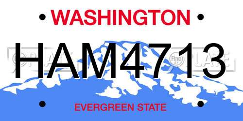 HAM4713 Washington License Plate