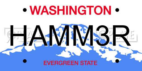 HAMM3R Washington License Plate