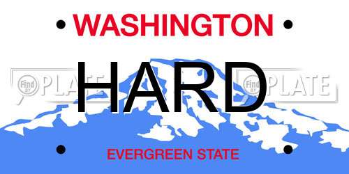 HARD Washington License Plate