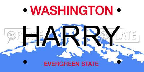 HARRY Washington License Plate