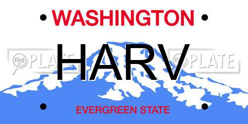 HARV Washington License Plate