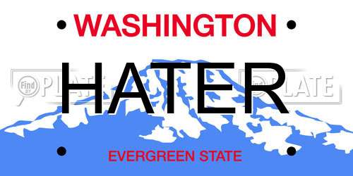 HATER Washington License Plate