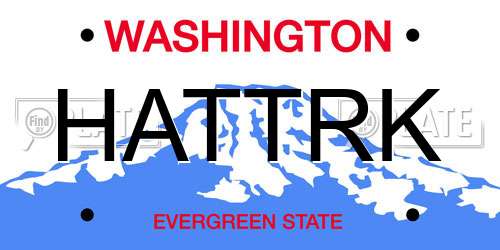 HATTRK Washington License Plate
