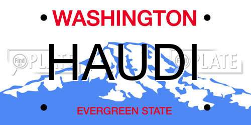 HAUDI Washington License Plate
