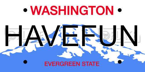 HAVEFUN Washington License Plate