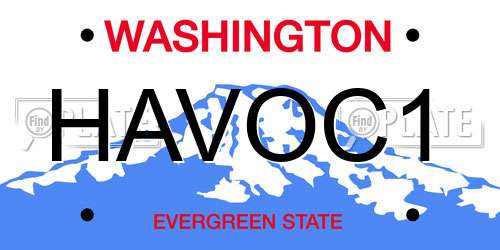 HAVOC1 Washington License Plate