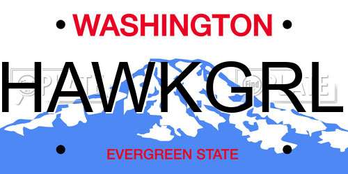 HAWKGRL Washington License Plate