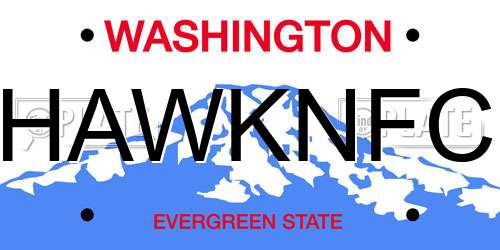 HAWKNFC Washington License Plate