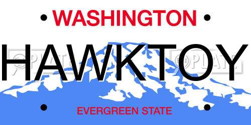 HAWKTOY Washington License Plate