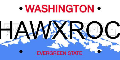 HAWXROC Washington License Plate
