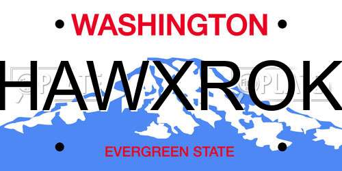 HAWXROK Washington License Plate