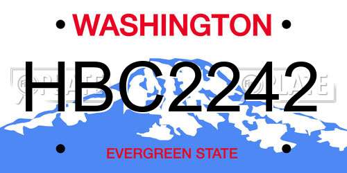 HBC2242 Washington License Plate