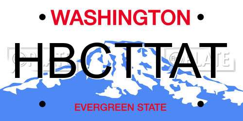 HBCTTAT Washington License Plate