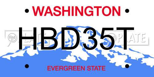 HBD35T Washington License Plate
