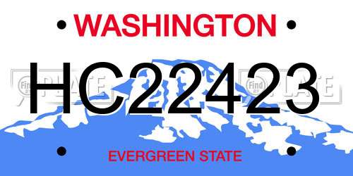 HC22423 Washington License Plate