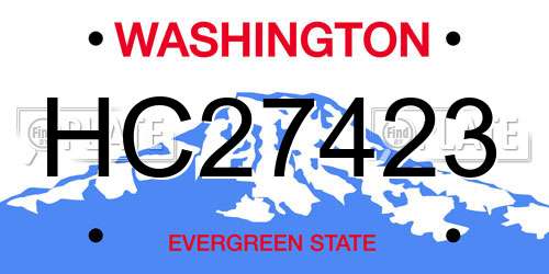 HC27423 Washington License Plate